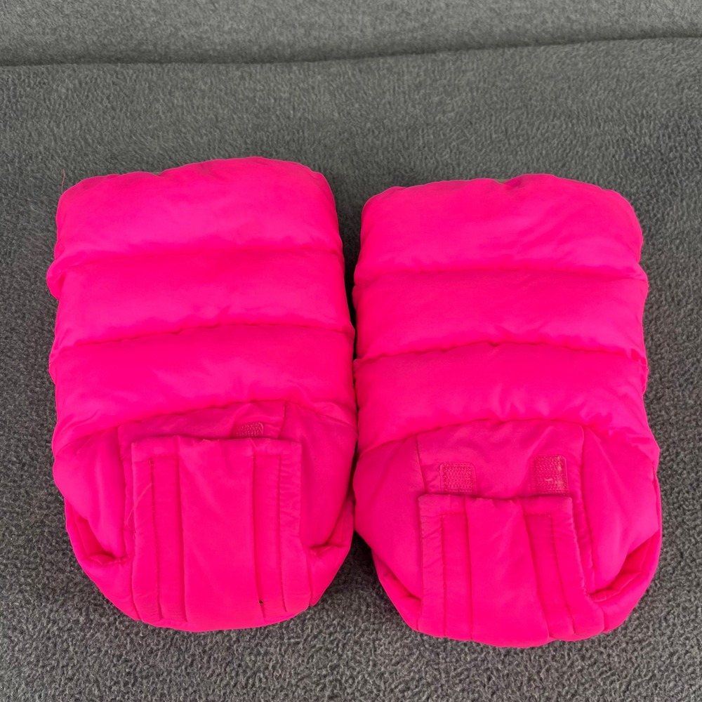 7 A.M. Enfant WarMMuffs Stroller Mittens Women OS Neon Pink Puffer Fleece HM212 - Picture 2 of 9